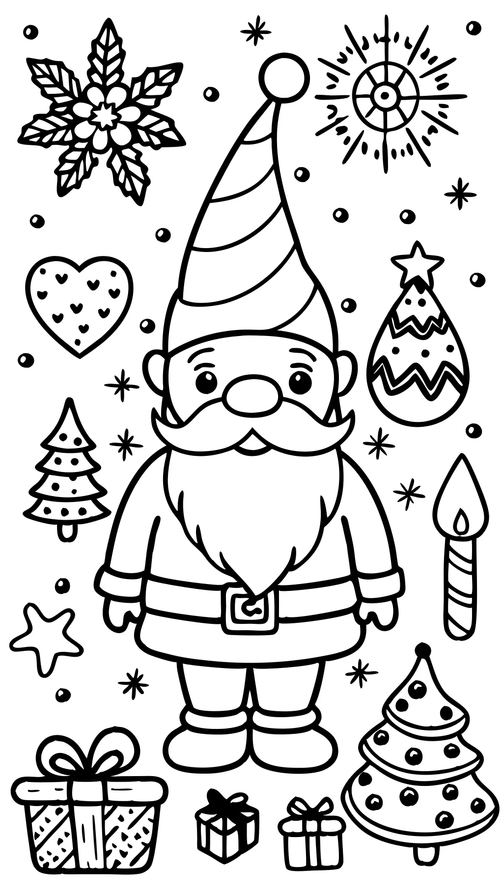 coloriages de Noël gnome